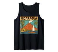 Affiche Vintage de Voyage Volcan Nicaragua et Voile Débardeur