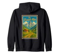 Affiche vintage des Alpes françaises des années 50 Sweat à Capuche