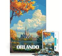 Affiche Vintage d'Orlando, États-Unis Puzzle de 1000 pièces pour Adultes Améliore la mémoire et Le Plaisir de Jouer Ensemble Bords précis Cadeau saisonnier (50x75cm)