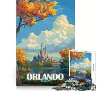 Affiche Vintage d'Orlando, États-Unis Puzzle de 1000 pièces pour Adultes Jeu Intelligent et Amusant à Assembler Ensemble Cadeau saisonnier (38x26cm)