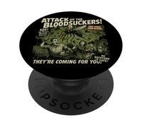 Affiche Vintage du Film Bloodsuckers Attack Mosquitos Halloween PopSockets PopGrip Adhésif