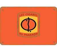 Affiche vintage en métal avec logo The Cigars of the Pharaon, 20,3 x 30,5 cm