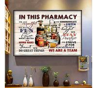 Affiche vintage en métal et aluminium avec inscription « This Pharmacy We are A Team Do Great Things » - 20,3 x 30,5 cm
