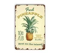 Affiche vintage « Fresh Pine On The Island » en métal et aluminium, reproduction d'une affiche de café ou de ferme, décoration murale, 20 x 15 cm