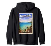 Affiche Vintage Michigan Crystal Lake Up North MI Sweat à Capuche
