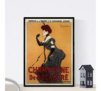 Affiche Vintage Nacnic. Vintage Annonce Champagne français Rochegré. Cadre de Format A3