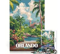Affiche Vintage Orlando Puzzle de 1000 pièces pour Adolescents Jeu Stimulant et apaisant Bords tendus Cadeau de qualité supérieure (38x26cm)