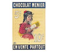 Affiche Vintage Publicités Alimentaires d'Antan - Chocolat Meunier - Poster Décoration Murale A3+ (32 x 45 cm) pour embellir et donner une touche Déco à votre Cuisine.