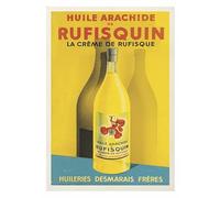 Affiche Vintage Publicités Alimentaires d'Antan - Huile d'Arachide de Rufisquin - Poster Décoration Murale A3+ (32 x 45 cm) pour embellir et donner une touche Déco à votre Cuisine.