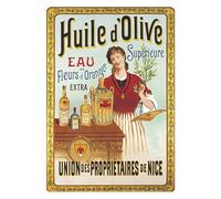 Affiche Vintage Publicités Alimentaires d'Antan - Huile d'Olive - Poster Décoration Murale A3+ (32 x 45 cm) pour embellir et donner une touche Déco à votre Cuisine.