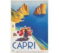 Affiche Vintage Publicités d'Antan Tourisme Monde - Capri Italie Poster Décoration Murale A3+ (32 x 45 cm) pour embellir et donner une touche Déco à votre Intérieur.