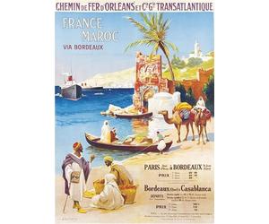 Affiche Vintage Publicités d'Antan Tourisme Monde - Maroc Poster Décoration Murale A3+ (32 x 45 cm) pour embellir et donner une touche Déco à votre Intérieur.