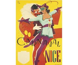 Affiche Vintage Publicités d'Antan Tourisme Villes de France -Nice Carnaval - Poster Décoration Murale A3+ (32 x 45 cm) pour embellir et donner une touche Déco à votre Intérieur.