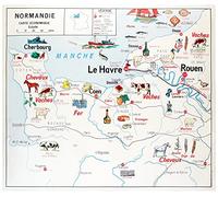 Affiche Vintage Scolaire Cartes de France - Normandie économique - Poster Décoration Murale A3+ (32 x 45 cm) pour embellir et donner une touche Déco à votre Intérieur.
