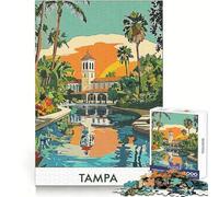 Affiche Vintage Tampa Puzzle de 1000 pièces pour Adolescents Jeu de réflexion et d'entraînement cérébral Atelier d'écriture et de Construction Cadeau attentionné 38x26cm