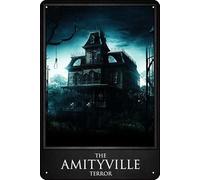Affiche vintage The Amityville Terror (2016) en étain pour café, bar, grotte, bureau, garage, maison, décoration murale, cadeau rétro, 30,5 x 20,3 cm