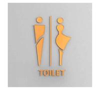 Affiche Wc Panneau de toilettes Panneau de toilettes for hommes et femmes Panneau d'invite publique créatif personnalisé Toilettes publiques Hôtel Bureau(21,25x16cm (5MM thick))