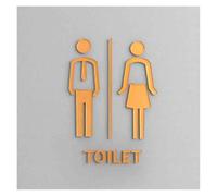 Affiche Wc Panneau de toilettes Panneau de toilettes for hommes et femmes Panneau d'invite publique créatif personnalisé Toilettes publiques Hôtel Bureau(24,25x16cm (5MM thick))