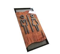 Affiche Wc Panneau de toilettes, plaque de porte de salle de bain, plaque d'immatriculation de maison, autocollant mural for toilettes, signalisation de salle de bain(12x25cm B)