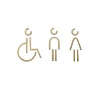 Affiche Wc Sculpture murale de salle de bain, haute clarté, sans effort, signalisation propre, logo de porte, plaque décorative(Gold)