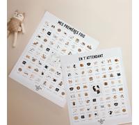 Affiches à tamponner pack duo En t'attendant Peaux foncées + Mes premières fois Maman