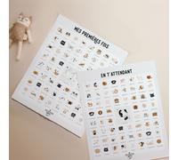 Affiches à tamponner pack duo Mes premières fois + En t'attendant Maman Peau claire