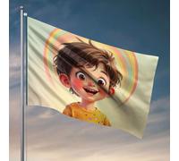 Affiches amusantes pour dortoir universitaire à pois colorés sur une chemise jaune. Drapeaux pour décoration de jardin (60 x 90 cm)