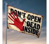 Affiches amusantes pour dortoir universitaire Dead Inside : un panneau d'avertissement drapeau de dortoir pour gars panneau de porche (60 x 90 cm)