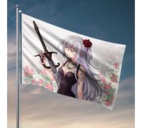 Affiches amusantes pour dortoir universitaire Épée et roses : un drapeau de conte de fantaisie Décoration de porte (60 x 90 cm)