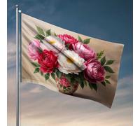 Affiches amusantes pour dortoir universitaire Harmonie florale : un bouquet de pivoines dans un vase décoratif, drapeau, chambre, décorez des choses cool pour votre chambre (60 x 90 cm)
