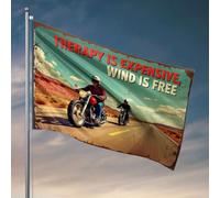 Affiches amusantes pour dortoir universitaire, la thérapie est chère, le vent est gratuit. Drapeaux pour chambre gars décorations d'automne amusantes (60 x 90 cm)