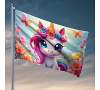 Affiches amusantes pour dortoir universitaire - Licorne magique dans un jardin fleuri - Drapeaux de dortoir pour garçons - Panneau de porche (30 x 45 cm)