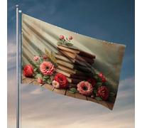 Affiches amusantes pour dortoir universitaire, livres vintage et fleurs fleuries, drapeau, décoration de chambre, trucs cool pour votre chambre (120 x 180 cm)