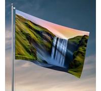Affiches amusantes pour dortoir universitaire Nature'S Majesty : une cascade majestueuse dans la nature, drapeau d'hiver, décoration de porte (60 x 90 cm)