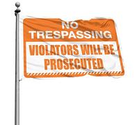 Affiches amusantes pour dortoir universitaire « No Trespassing Violators Will Be Prosecuted » - Décorations extérieures pour drapeau de cour pour chambre (30 x 45 cm)