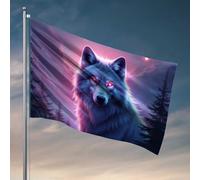 Affiches amusantes pour dortoir universitaire Nuit enchantée : le drapeau du loup pour décoration de porte (152 x 244 cm)