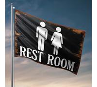 Affiches amusantes pour dortoir universitaire - Panneau de toilettes neutre - Drapeaux de dortoir pour gars - Panneau de porche (120 x 180 cm)