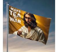 Affiches amusantes pour dortoir universitaire pour faire du thé, pas la guerre, drapeaux de jardin amusants drapeaux de campagne garçon (30 x 45 cm)