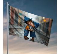 Affiches amusantes pour dortoir universitaire Romance pluvieuse : un doux baiser sous les gouttes de pluie drapeau hiver maison drapeau décoration de porte (30 x 45 cm)