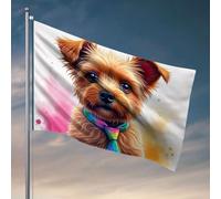 Affiches amusantes pour dortoir universitaire Un chien mignon portant une cravate colorée. Drapeaux pour décoration de chambre de garçon (30 x 45 cm)