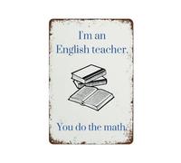 Affiches amusantes pour enseignant en anglais - Cadeau - Littérature anglaise - Décoration de salle de classe - Impression de grammaire - Last Min - Décoration vintage amusante - Plaque en métal -