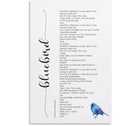 Affiches Bluebird Poème De Charles Bukowski Il Y A Un Oiseau Bleu Dans Mon Cœur Qui Veut Sortir Toile Murale Une Peinture Sur Toile Et Des Impressions Décor 40X60 Cm Sans Cadre