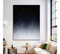 Affiches Ciel Étoilé Brumeux Dégradé, Impressions Art Mural Sur Toile Paysage Minimaliste, Tableau Poster Vintage Noir Et Blanc Décoratif Murale Pour Salon Chambre À Coucher, 40X50Cm, Sans Cadre