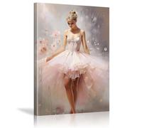 Affiches de ballet vintage pour enfants, ballerine, chambre de filles, danseuse rose, impressions murales, images de danse pour décoration de chambre à coucher - (65 x 85 cm) 26 x 33 pouces sans cadre