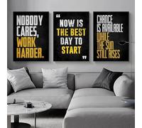 Affiches de citations inspirantes jaune vif, texte d'excitation moderne, impressions d'art, salle de sport, bureau, peinture sur toile, décoration d'intérieur, 60 x 90 cm, 3 pièces, sans cadre