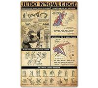 Affiches de connaissances sur le judo, décoration murale, guide scientifique populaire pour les athlètes, panneaux métalliques, décoration d'intérieur, décoration de chambre, plaque imprimée de club,