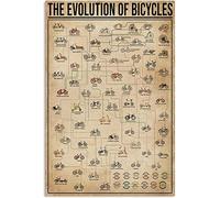 Affiches de cyclisme sur l'évolution des vélos, décoration murale en métal, signes en étain, Vintage, connaissances scientifiques populaires, décoration de maison, décoration de salle, Plaque d'impres