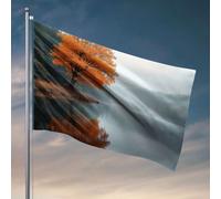 Affiches de dortoir universitaire pour gars, arbre d'automne reflété dans le lac calme. Drapeaux pour chambre drapeaux amusants pour les garçons (30 x 45 cm)