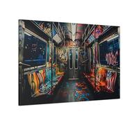 Affiches de métro colorées, graffiti, art urbain abstrait, peinture à l'huile sur toile, paysage urbain pop art, 30 x 40 cm, sans cadre