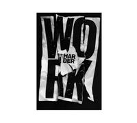 Affiches de motivation pour le travail acharné - Décoration de bureau reflétant un état d'esprit réussi - Poster sur toile pour décoration de chambre à coucher, bureau, cadeau - 30,5 x 45,7 cm (L x l)